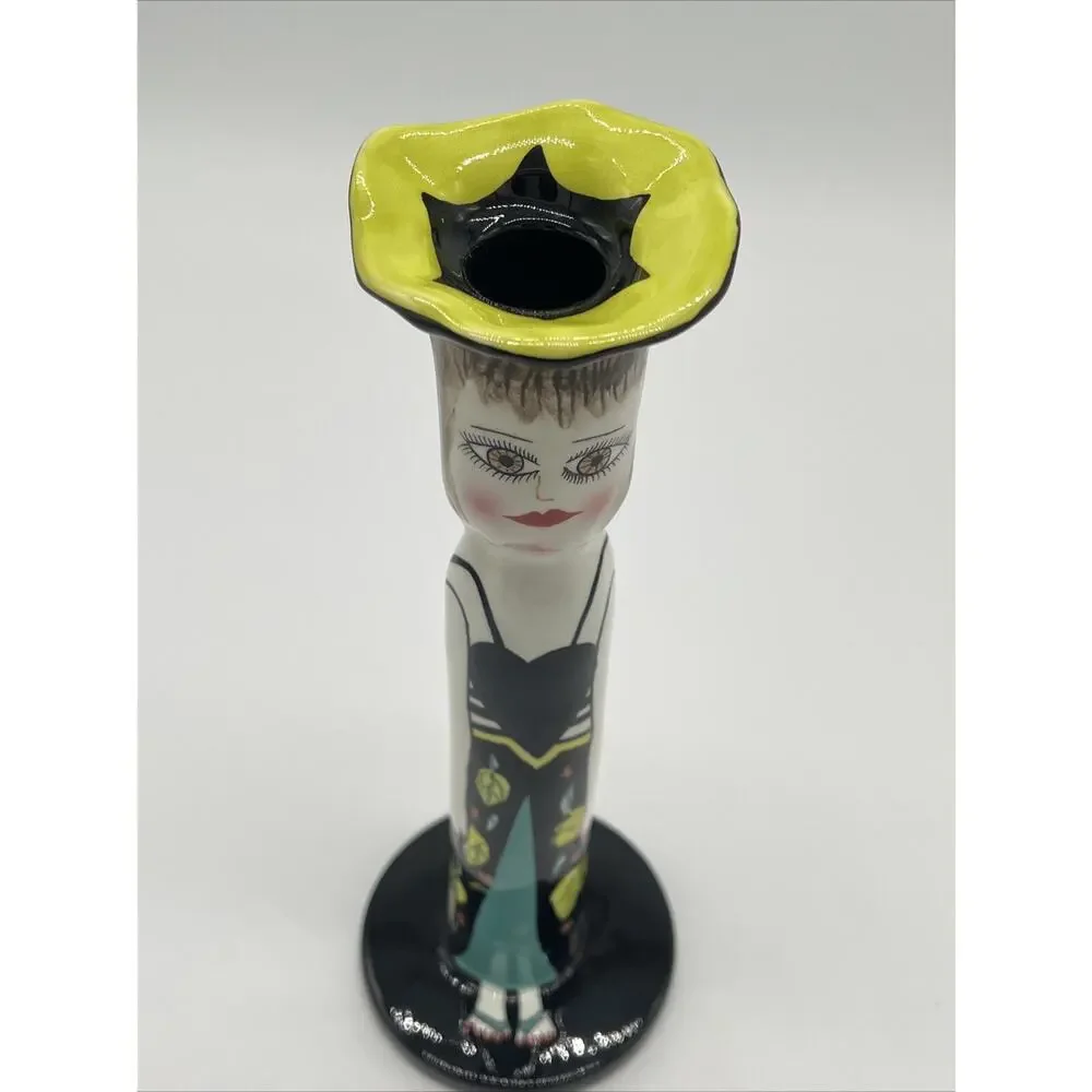 Susan Paley Bella Casa 10.5” Candle Holder Bud Vase Ganz Colorful Art Sculpture